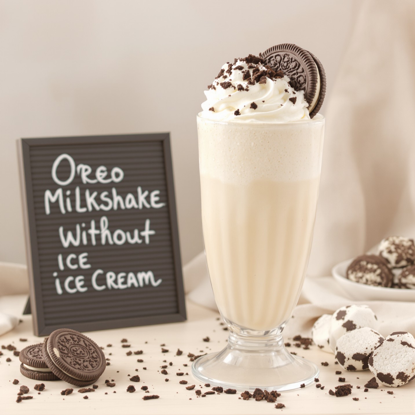 Oreo Milkshake Without Ice Cream