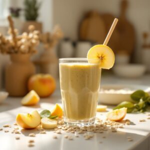 Banana Apple and Oats Smoothie for Healthy Weight Loss