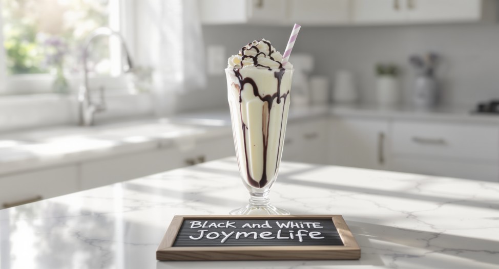 black and white milkshake
