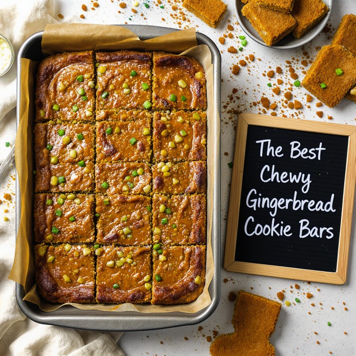 The Best Chewy Gingerbread Cookie Bars (Easy Recipe)